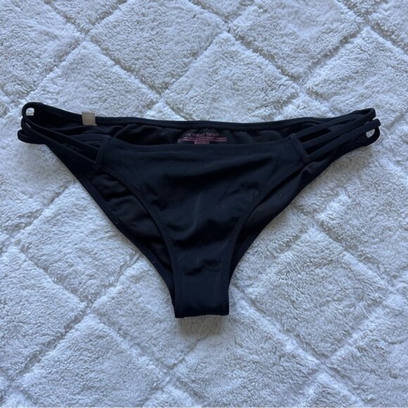 Victoria's Secret | Black "The Strappy Cheeky" Bikini Bottoms | Size Medium - Picture 2 of 7